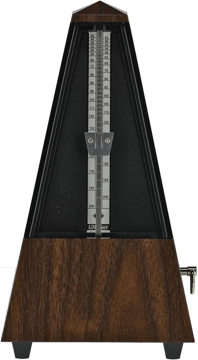 Wittner Metronom 845131 Kunststoffgehäuse ohne Glocke Taktell Pyramidenform Nussbaum-Maserung Nussba