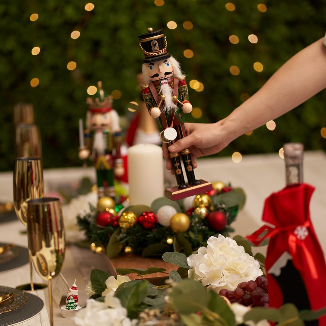 THE TWIDDLERS 2 Grosse Nussknacker Weihnachtsfiguren aus Holz, 30cm - Traditionelle Weihnachtsdeko