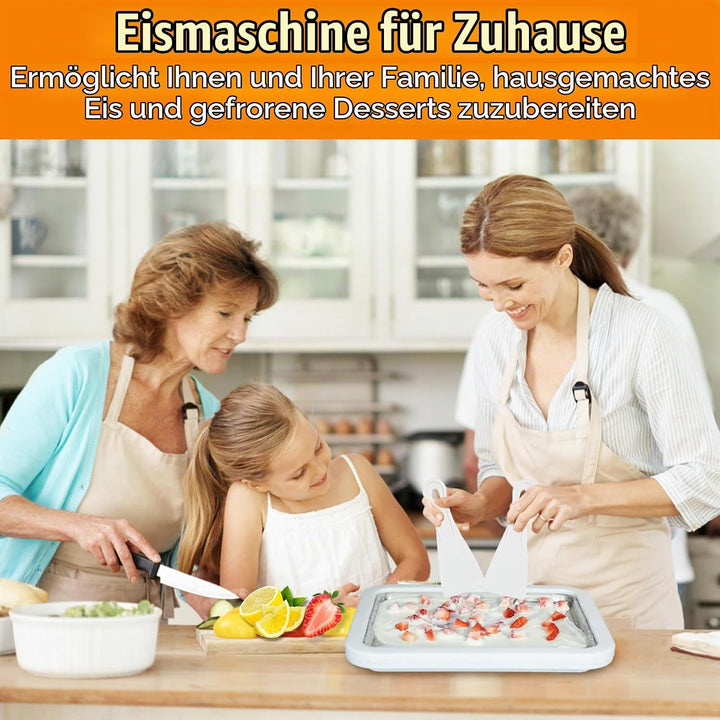 Eismaschine mit 2 Spateln, Eisplatte Eis Rolls für Kinder und Familien, Eiscreme Maschine, Eisplatte