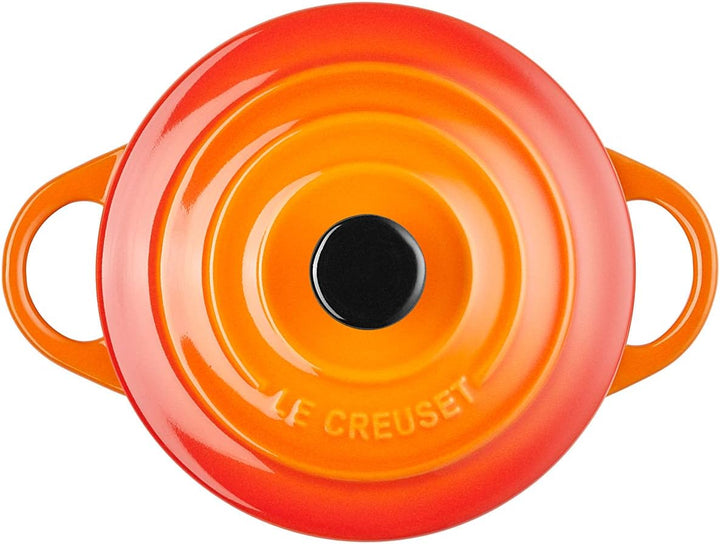 Le Creuset Mini-Cocotte aus Steinzeug, 200 ml, 10 x 5 cm, Ofenrot, 71901100900100, Ofenrot