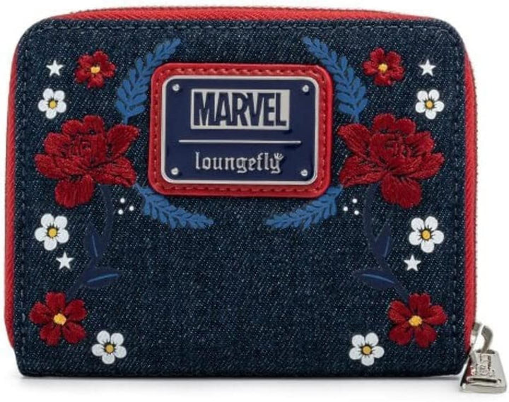 LOUNGEFLY Unisex Kinder Mvwa0157 x Marvel Captain America 80th Anniversary Floral Shield Zip-Around