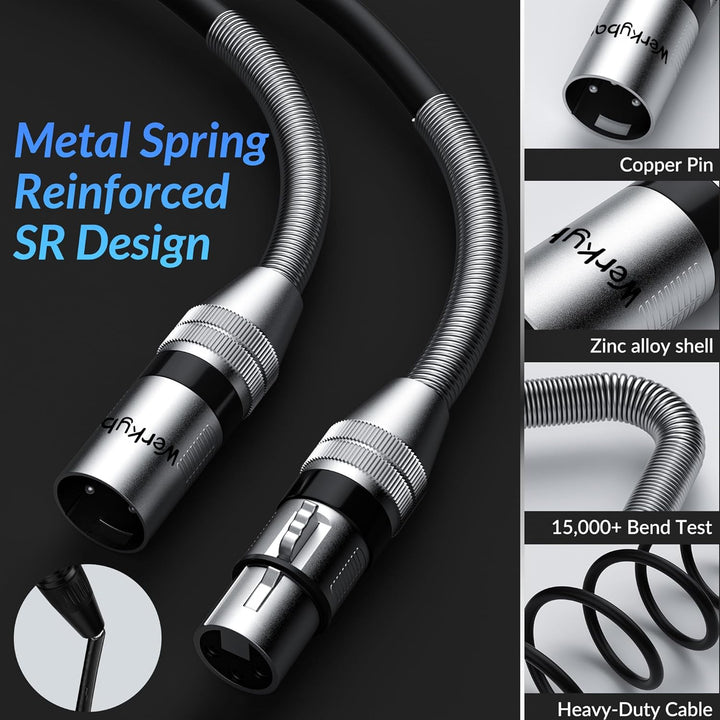 3-polig XLR Kabel 25m (1 Stück)，Stecker auf Buchse XLR Adapter, SR-Struktur Symmetrisch Mikrofonkabe
