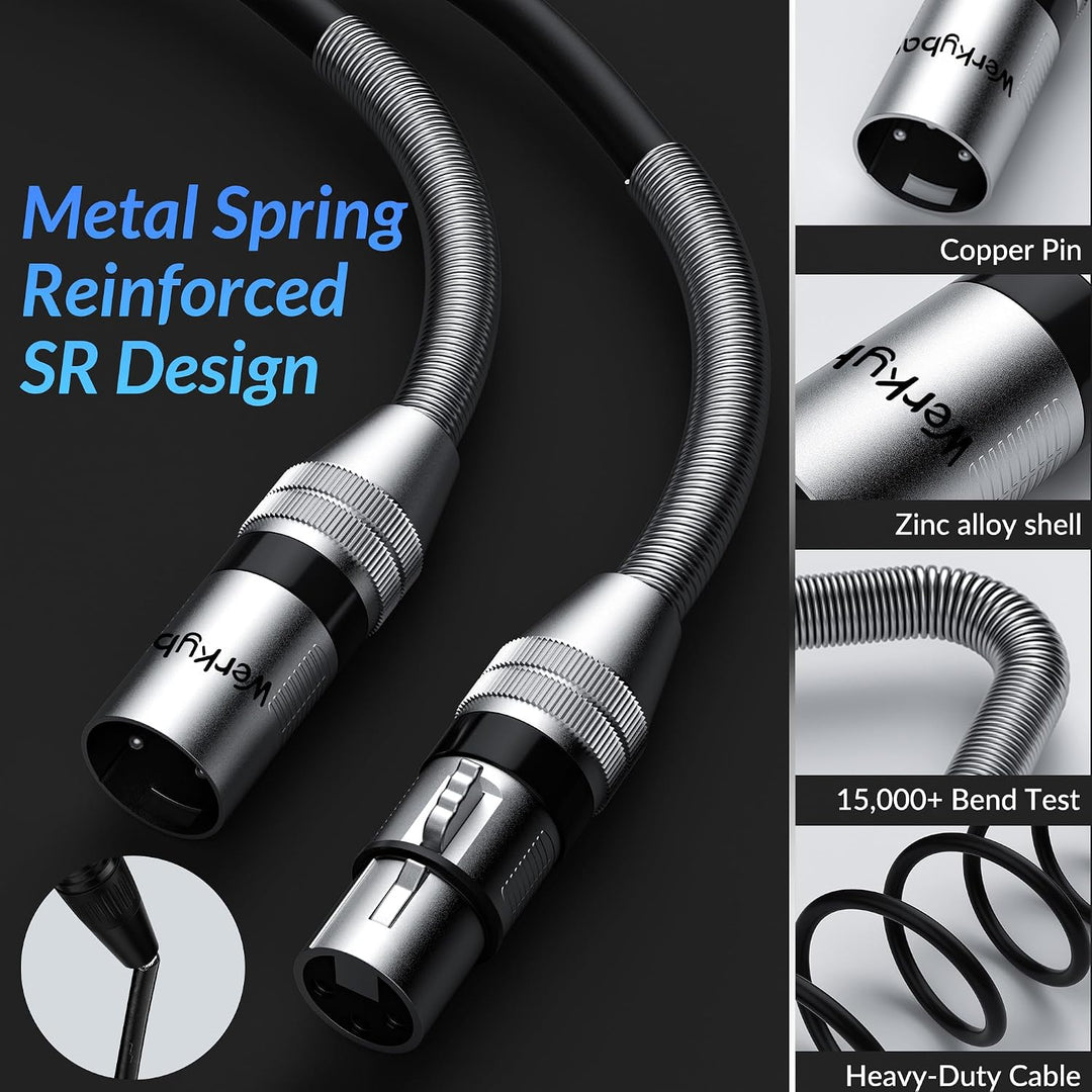3-polig XLR Kabel 1.5m (4 Stück)，Stecker auf Buchse XLR Adapter, SR-Struktur Symmetrisch Mikrofonkab