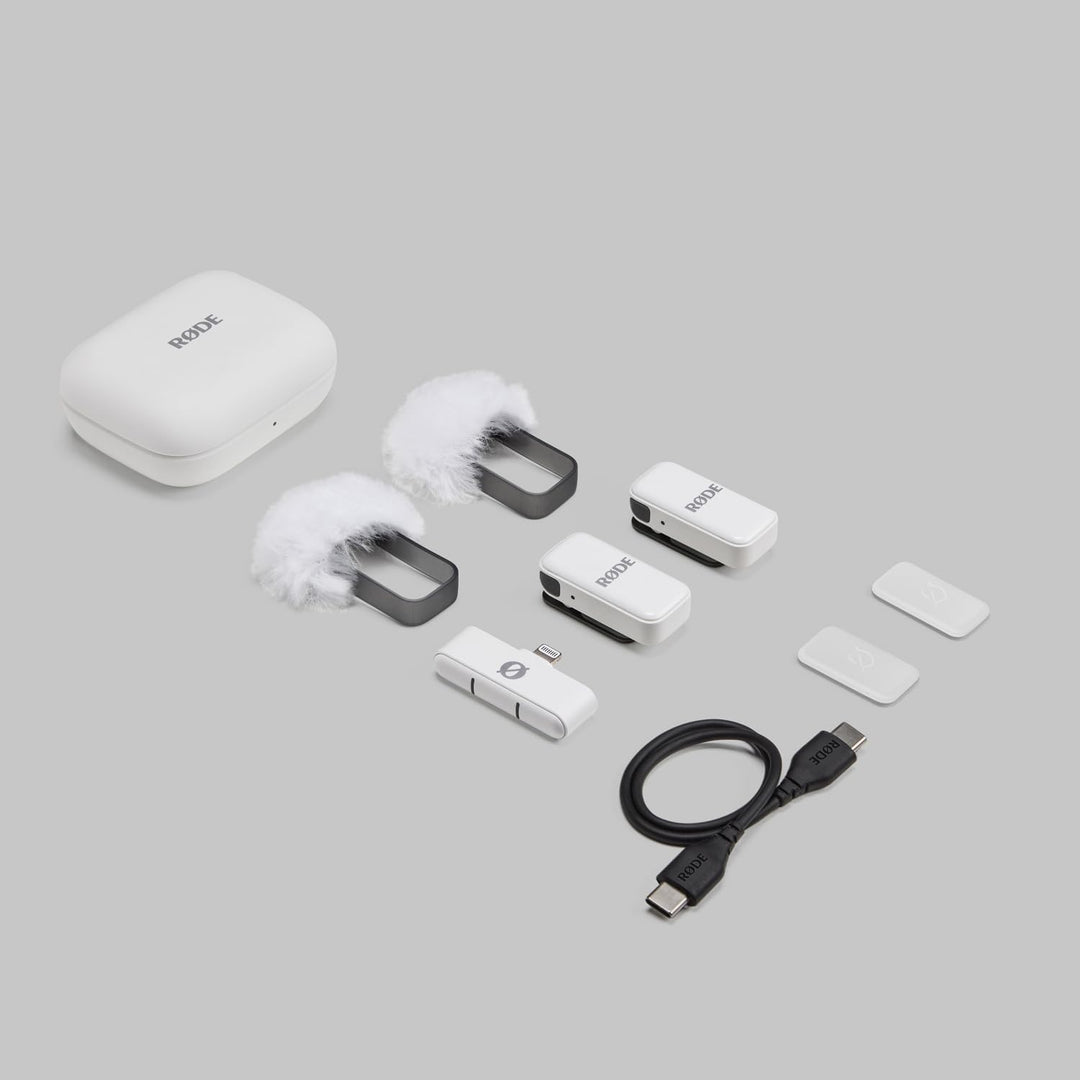 Rode Wireless Micro Drahtloses Mikrofon-System IOS Light-ning Weiss mit keepdrum Netzteil