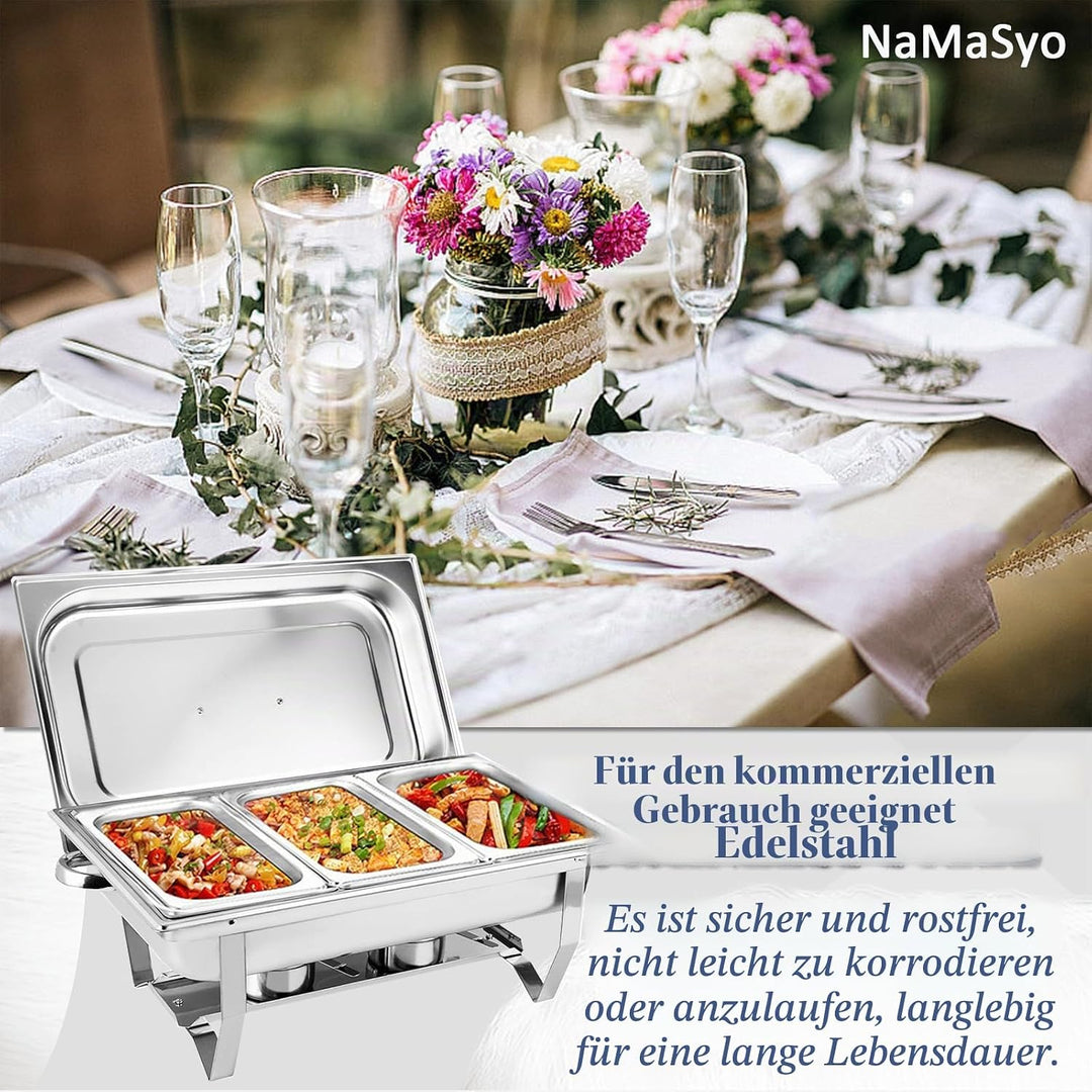 Chafing Dish,Edelstahl Warmhaltebehälter,Speisenwärmer, Edelstahl Speisenwärmer Behälter,Wärmebehält