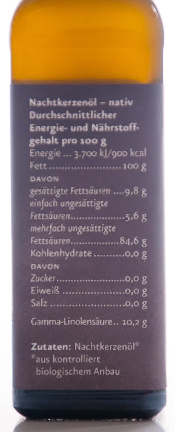 Ölmühle Solling Nachtkerzenöl 100% rein - nativ - kaltgepresst BIO, 100 ml