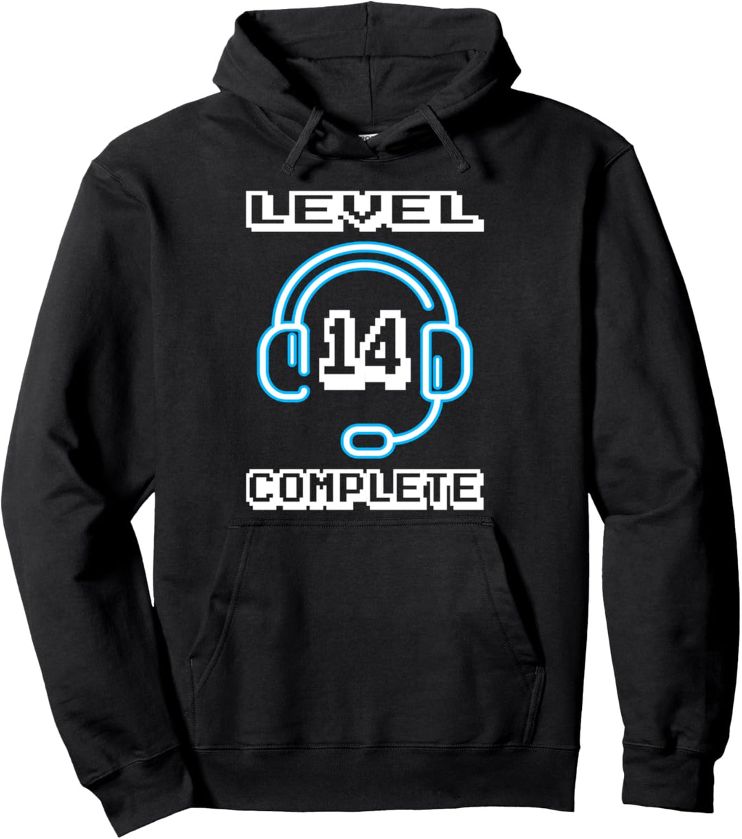 Level 14 Complete 14. Geburtstag Gamer Gaming 14 Jahre Alt Pullover Hoodie
