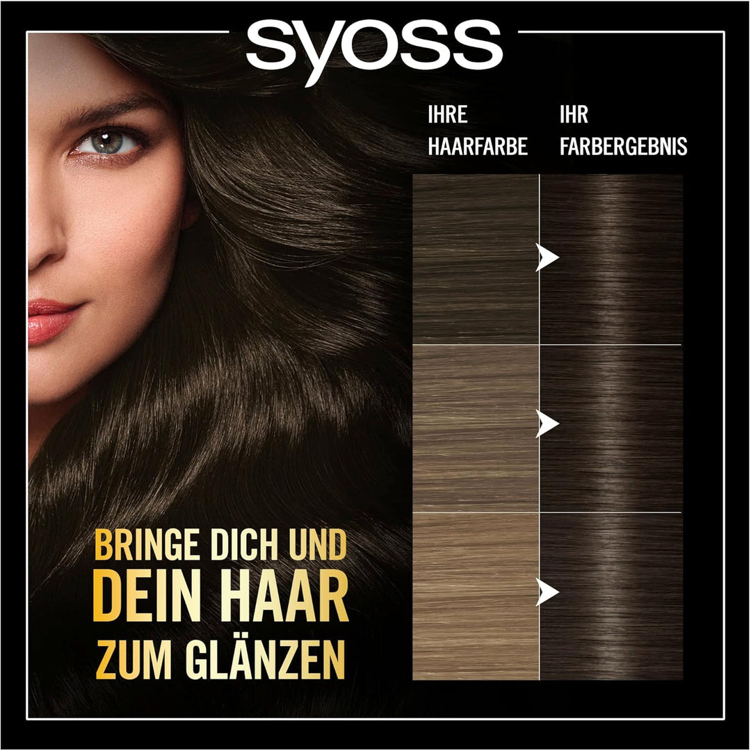 Syoss Oleo Intense Öl-Coloration 4-50 Kühles Naturbraun Stufe 3 (115 ml), dauerhafte Haarfarbe mit p