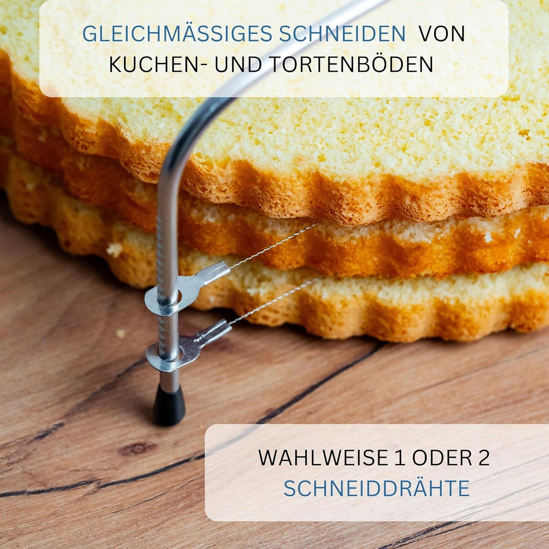 Westmark 1 Tortenbodenteiler mit 2 gezahnten Schneiddrähten + 1 Winkelpalette, 39,5 cm, Rostfreier E
