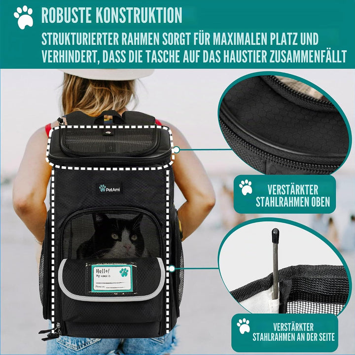 PetAmi Hunderucksack, von Fluggesellschaften zugelassene Rucksäcke für kleine & grosse Katzen, Haust