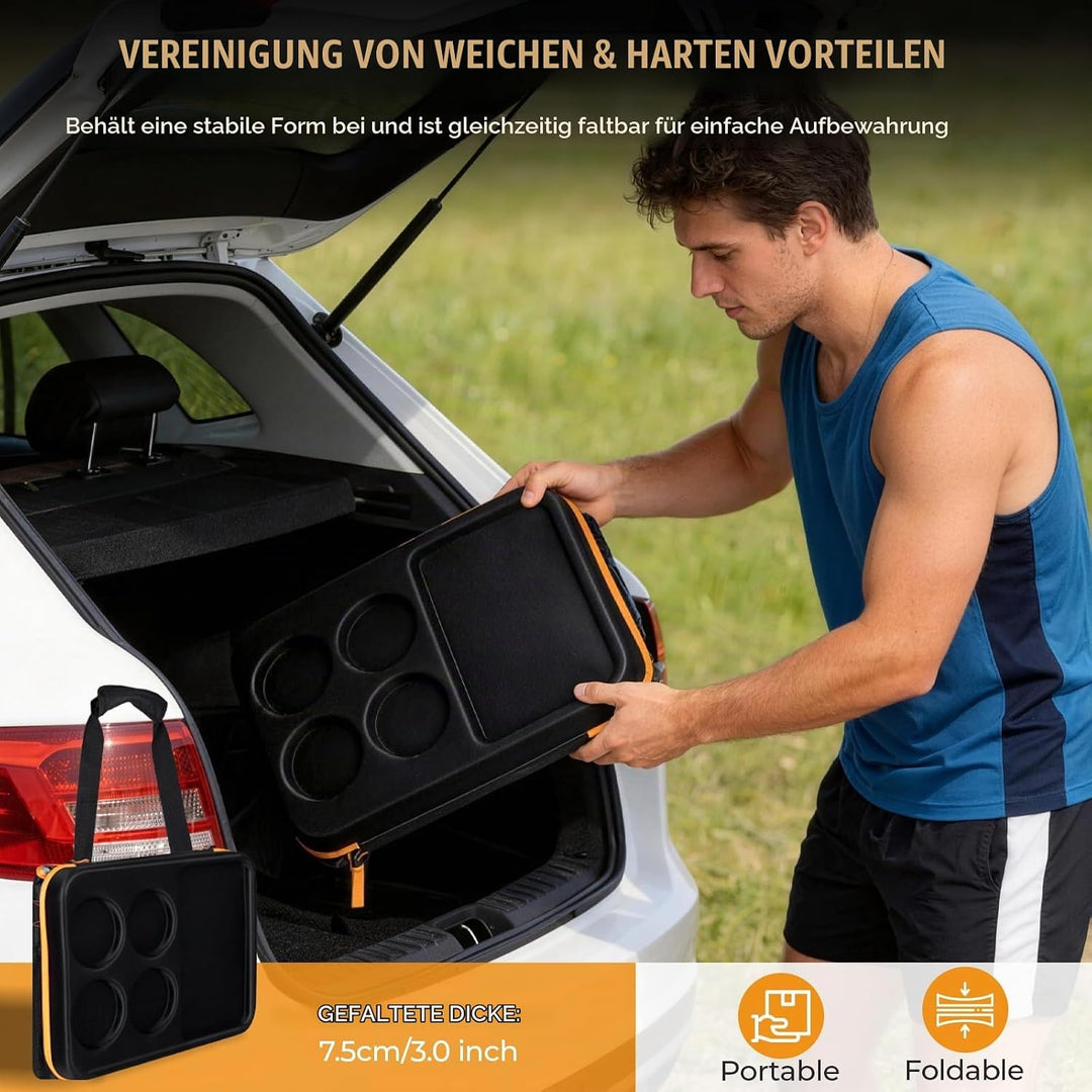 INSMEER Grosse Kühltasche für 40L/55 Dosen, Faltbar, mit Hart Deckel Orange, Orange