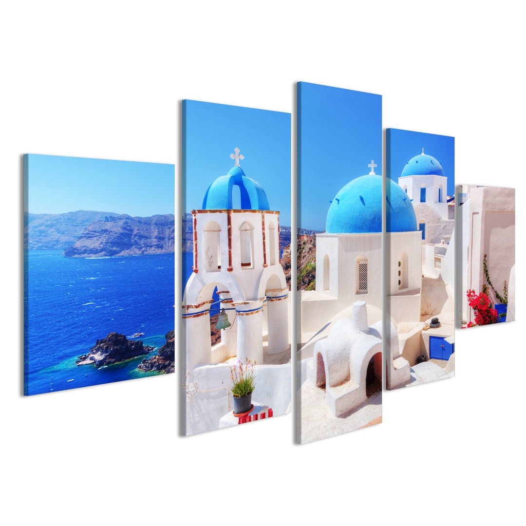 islandburner Bild Bilder auf Leinwand Oia-Stadt auf Santorini-Insel, Griechenland. Wandbild, Poster,