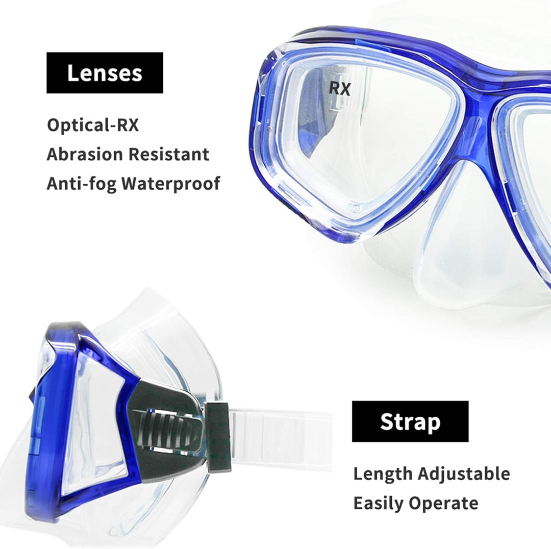 EnzoDate optische Tauchen Gear Kit Myopie Schnorchel Set, unterschiedlichen Stärke für jedes Auge ku