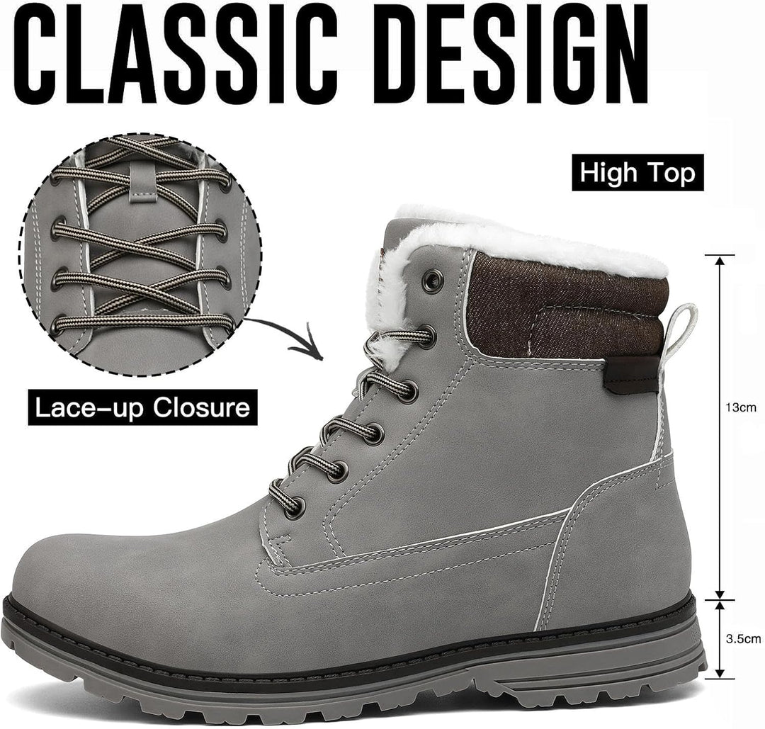 Mishansha Winterschuhe Herren Damen Gefüttert Outdoor Winterstiefel Gr.39-46 EU 39 EU Hellgrau, 39 E