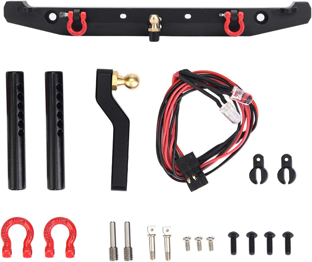 RC Crawler Heckstossstange, RC Auto Heckstossstange mit LED Leuchte Trailer Buckle, Crawler Heckstos