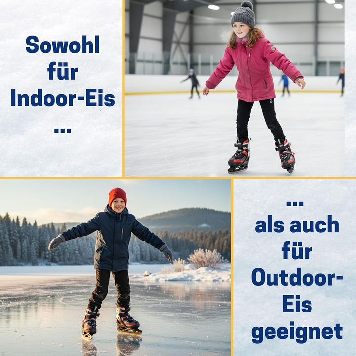 Best Sporting Schlittschuhe Kinder, Damen & Herren I 4-Fach verstellbare Eislaufschuhe Kinder I Soft