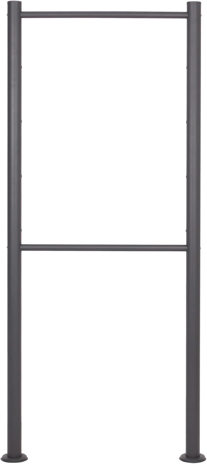 Wiltec Briefkasten Ständer 4-Fach Anthrazit 1700 x 700 mm, Vierfach Standfuss für Postkasten Briefkä