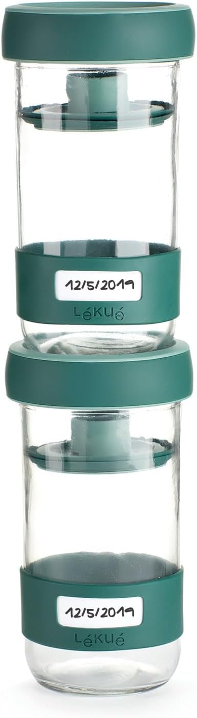 Lékué Zubereitungs-Set für Essiggurken mit 700-ml-Behälter, grün, einzeln, Único Werkzeugset, Werkze