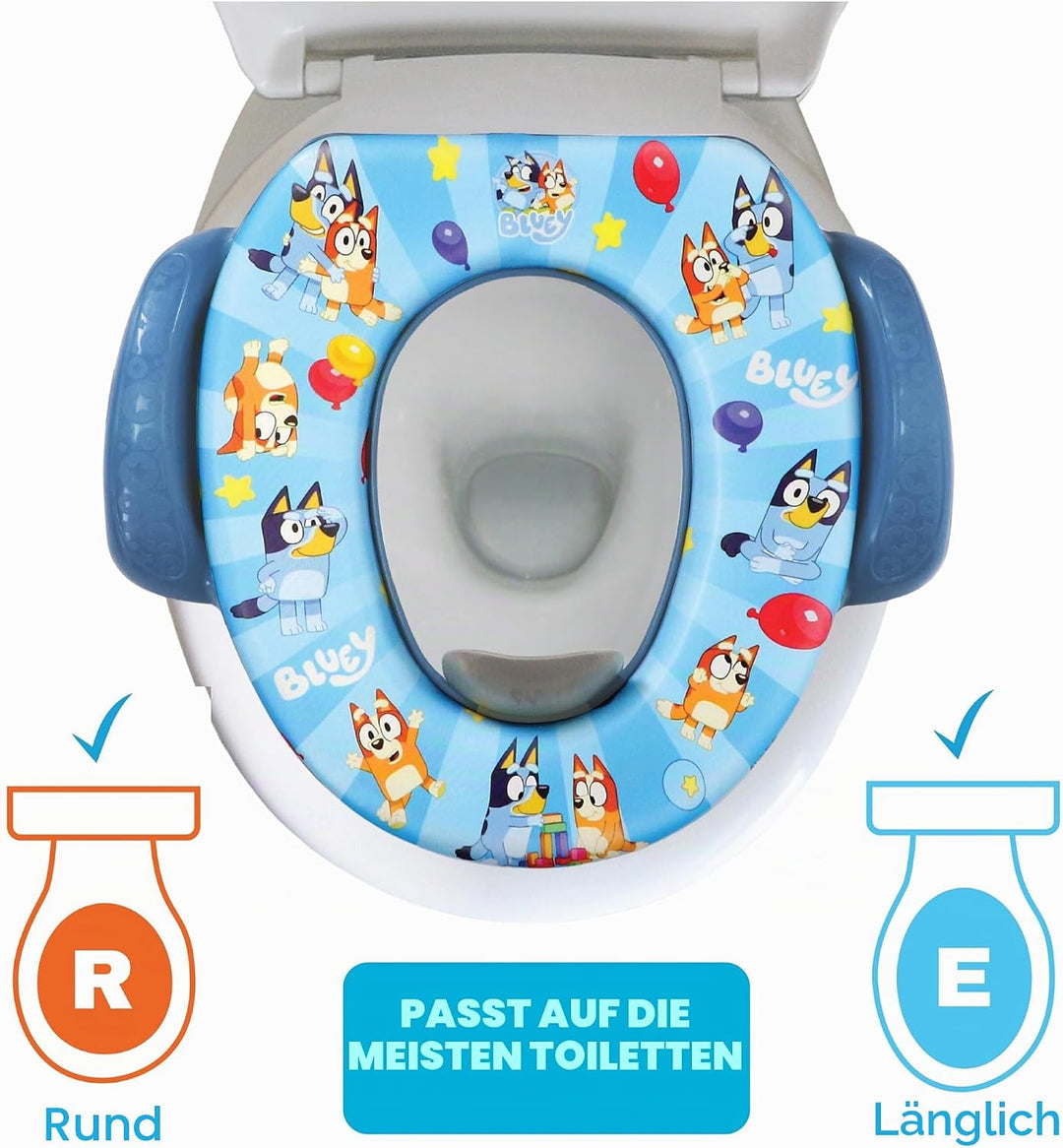 Bluey Weicher Töpfchensitz – Töpfchentraining Toilettensitz, weiches Kissen, Baby Töpfchentraining,