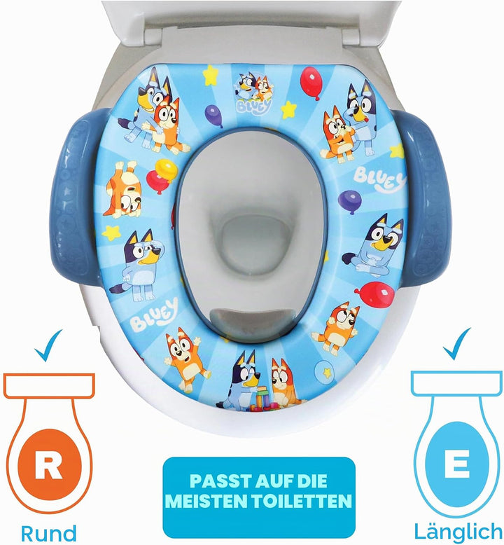 Bluey Weicher Töpfchensitz – Töpfchentraining Toilettensitz, weiches Kissen, Baby Töpfchentraining,
