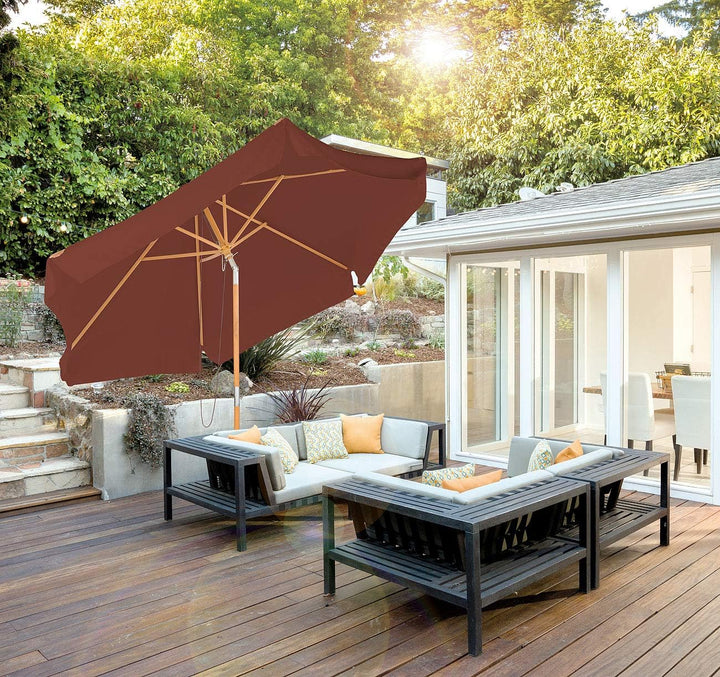 Royal Gardineer Gartenschirm: Neigbarer Sonnenschirm mit Holzgestell, UV-Schutz 50+, Ø 3 m, taupe (H