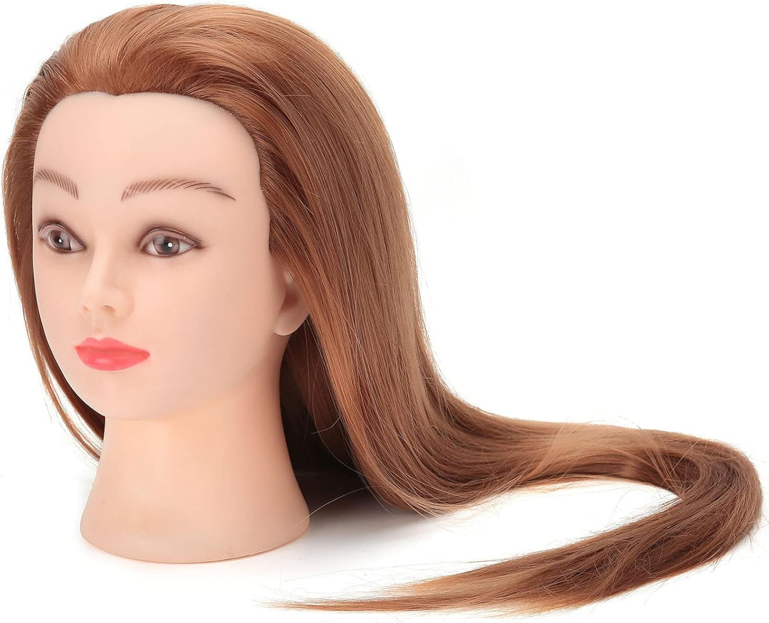 Dickes Haar, Friseur-Trainingskopf, Kosmetik-Puppenkopf, 24-Zoll-Kunstfaser-Haar-Trainingskopf mit T