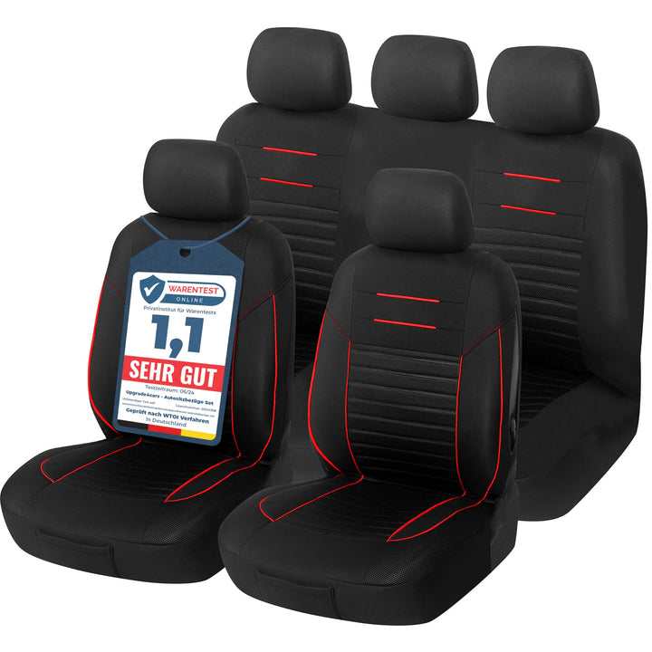 Upgrade4cars Auto-Sitzbezüge Set Universal | Auto-Schonbezüge für die Vordersitze &amp; Rückbank | Auto-