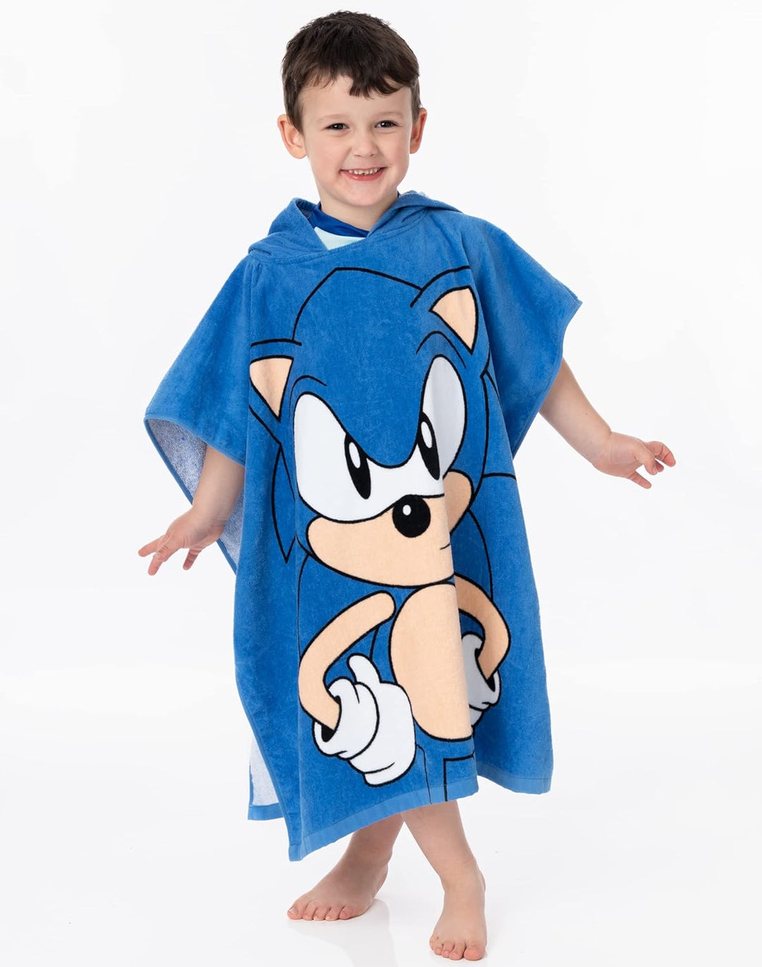 Sonic The Hedgehog Handtuch Poncho Kinder Kleinkinder | Mädchen Jungen Spiel Film Charakter Kinder B