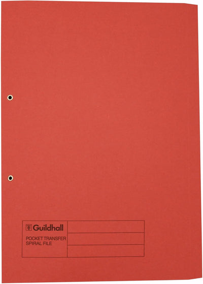 Guildhall Schnellhefter mit Innentasche 315 g/m² Kapazität 38 mm Folio-Format 25 Stück rot