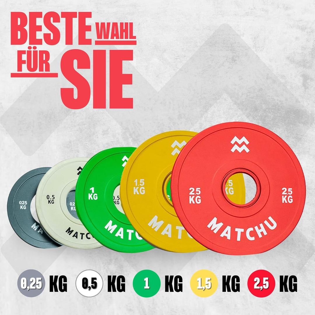 Matchu Sports | Fractional Plates | Mini Hantelscheiben | 0,25/0,5/1/1,5/2,5 KG | Satz mit 2 Stück |