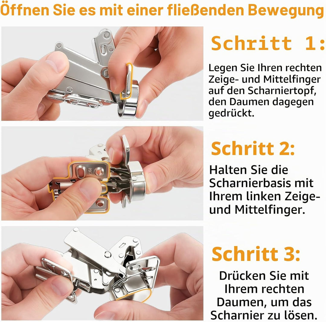 TamBee 2pc 175 Grad Schrankscharnier,Scharniere für Schranktüren für Falttür, Metall Scharniere hydr