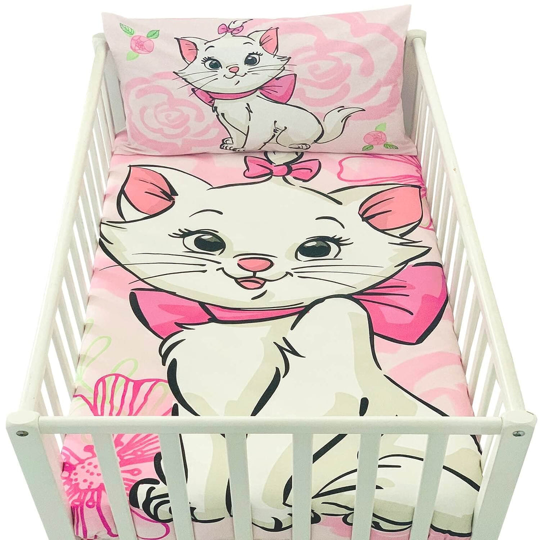 Bettbezug für Babys, 100 x 135 cm und Kissenbezug 40 x 60 cm | Bettwäsche Marie Aristochats für Bett