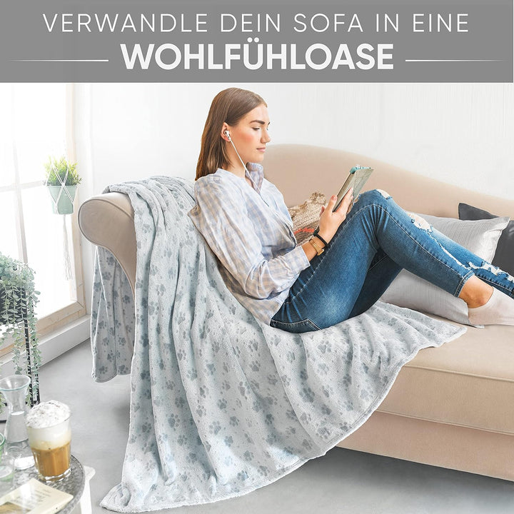 Kuscheldecke Katzenkopf 3D-Effekt 150x200 Moderne Wohndecke flauschig weiche Sofadecke Design 2, Des