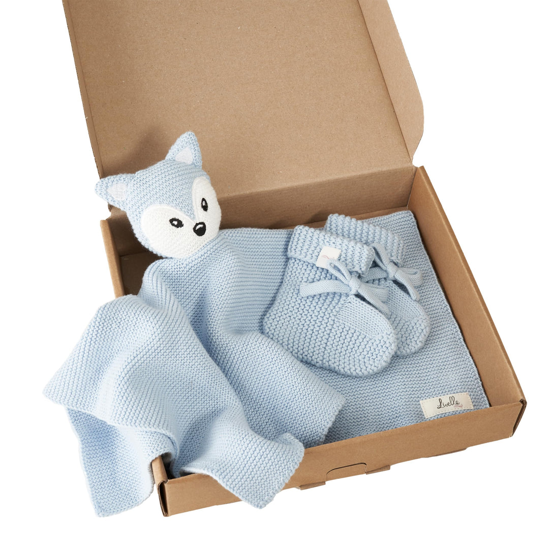 Livella Kuscheltuch „Fuchs“ mit Söckchen - Reine Bio-Baumwolle – Premium Schmusetuch, Kuscheldecke,