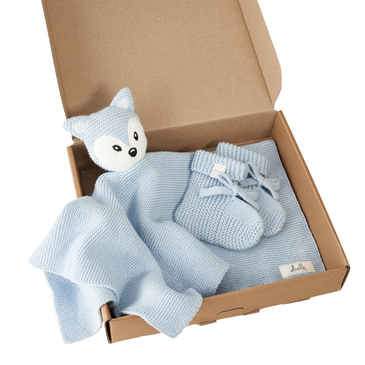 Livella Kuscheltuch „Fuchs“ mit Söckchen - Reine Bio-Baumwolle – Premium Schmusetuch, Kuscheldecke,
