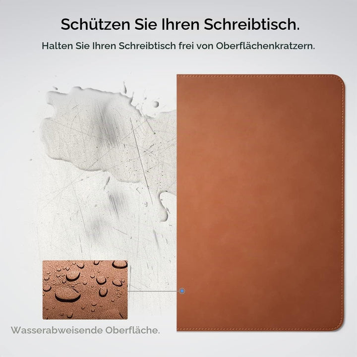 Spigen Schreibtischunterlage aus Velo Vegan PU Leder XXL Mauspad mit Anti-Rutsch-Gummimatte - Braun,