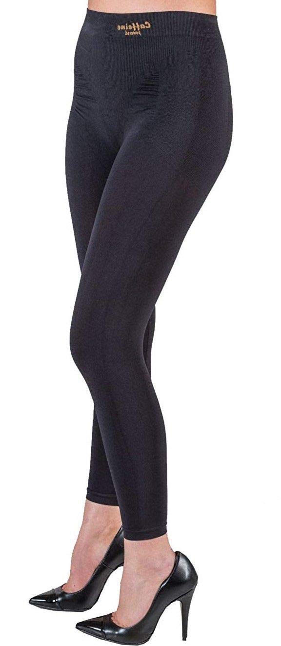 CzSalus Elegante, schlankmachende Lange Hose, Leggings mit Push-Up-Effekt mit Koffein S Schwarz, S S