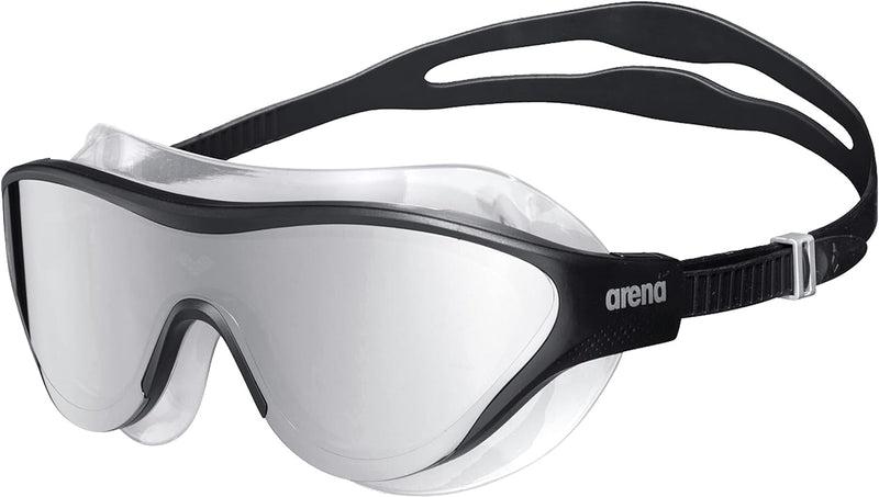 ARENA Unisex-Adult The One Mask Mirror Schwimmbrillen SILVER-BLACK-BLACK NS Bundle mit Schwimmbrille