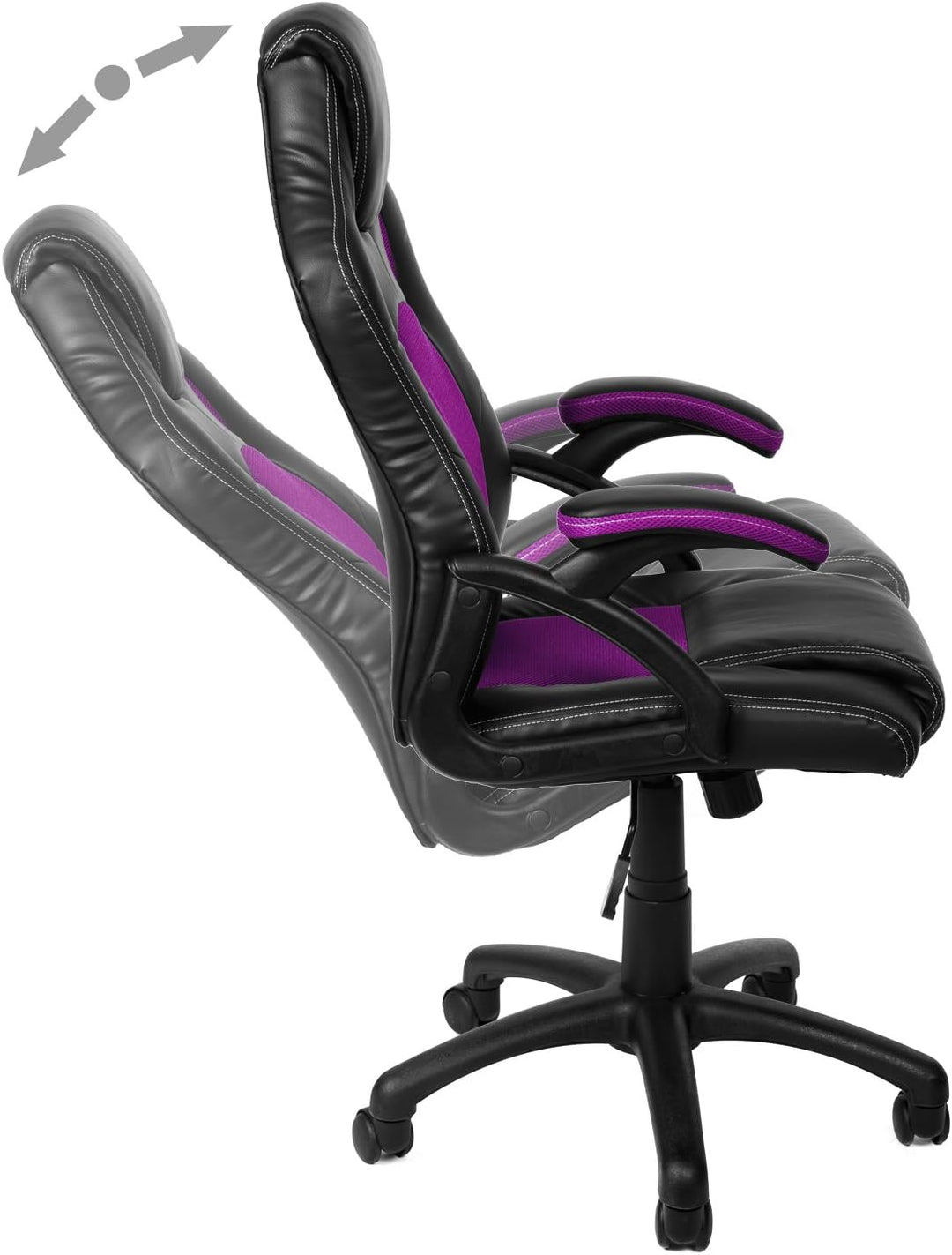 Gamer Stuhl Gaming Schreibtischstuhl Chefsessel Bürostuhl Ergonomisch, Lila, 9 Farbvarianten, gepols