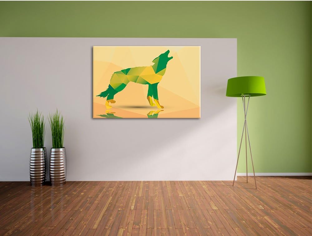Pixxprint prächtiger Vector Wolf als Leinwandbild/Grösse: 100x70 cm/Wandbild/Kunstdruck/fertig bespa