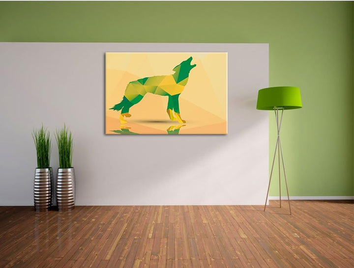 Pixxprint prächtiger Vector Wolf als Leinwandbild/Grösse: 100x70 cm/Wandbild/Kunstdruck/fertig bespa