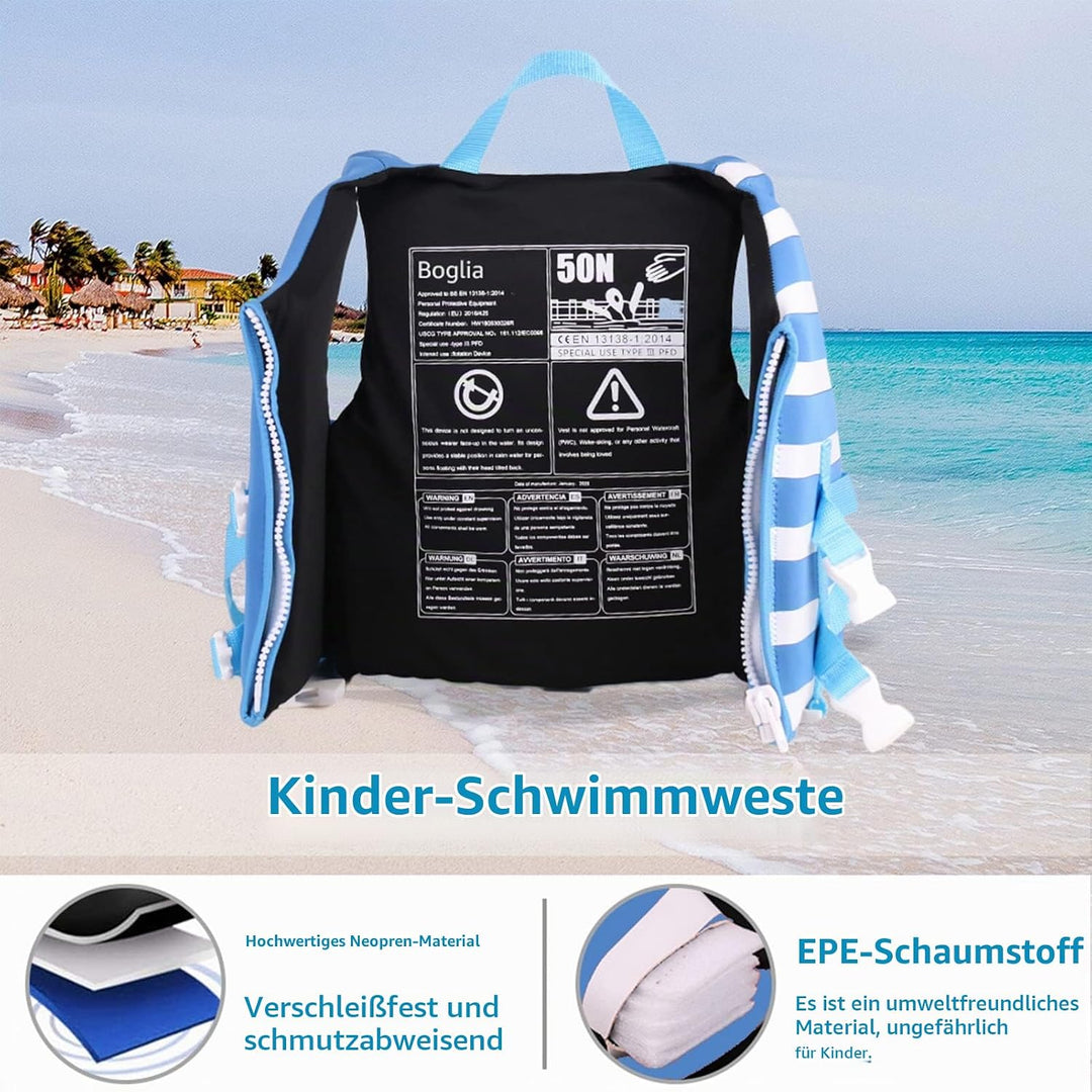 PROTAURI Kinder Schwimmerjacke - Jungen Mädchen Neopren Schwimmen Jacke Kleinkind Schwimmen Lernen B