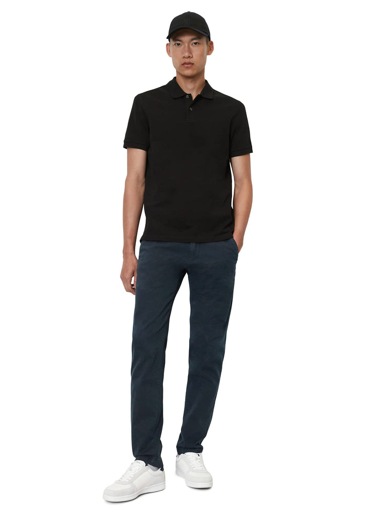 Marc O'Polo Herren Kurzarm-Poloshirt aus Bio-Baumwolle Regular Fit M Schwarz, M Schwarz