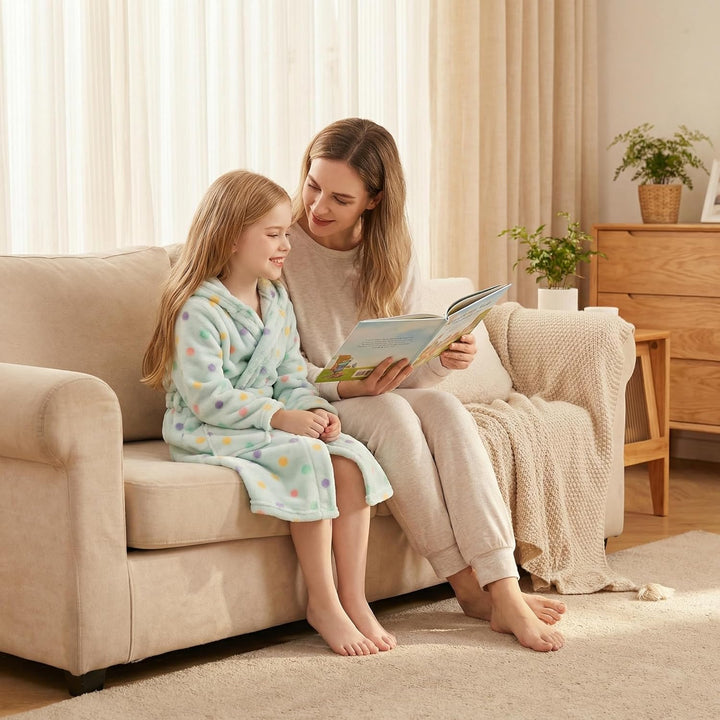 Unisex Baby Korallen Fleece mit Kapuze Morgenmantel Bademantel Jungen Mädchen Kleinkinder Pyjamas Na