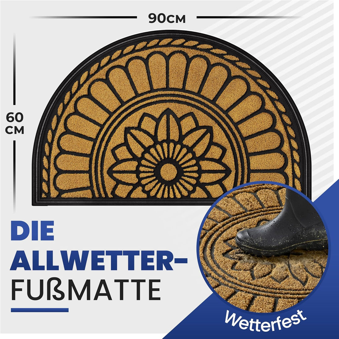 Mibao Fussmatte 60 x 90 cm, rutschfeste Eingangsmatte, strapazierfähige Fussmatte, Schmutzfangmatte