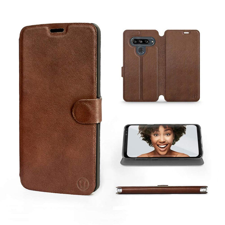Mobiwear | Echt Lederhülle | Kompatibel mit LG G8s ThinQ, Made in EU handyhülle, Slim Leather Case,