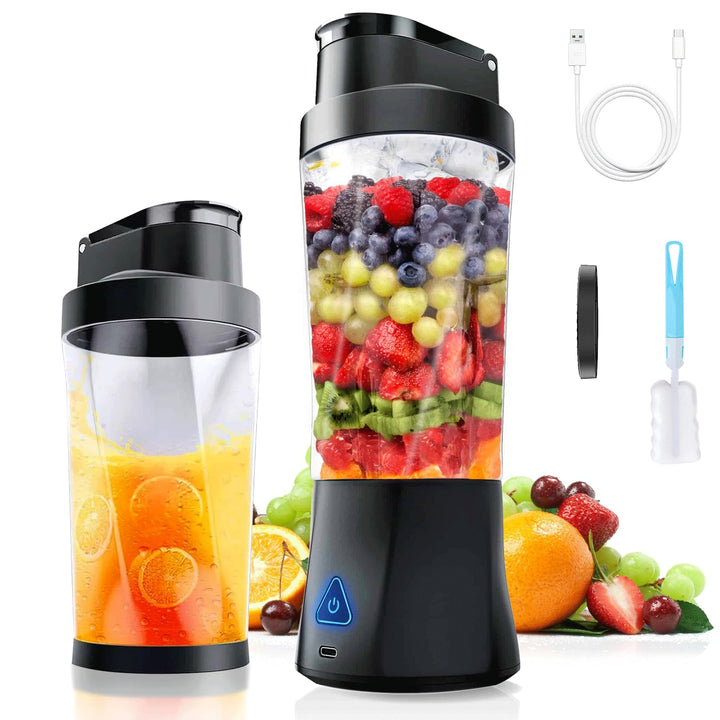 Tragbarer Mixer 700ml Smoothie Maker to Go, Tragbarer Entsafter mit 6 Klinge und USB Wiederaufladbar