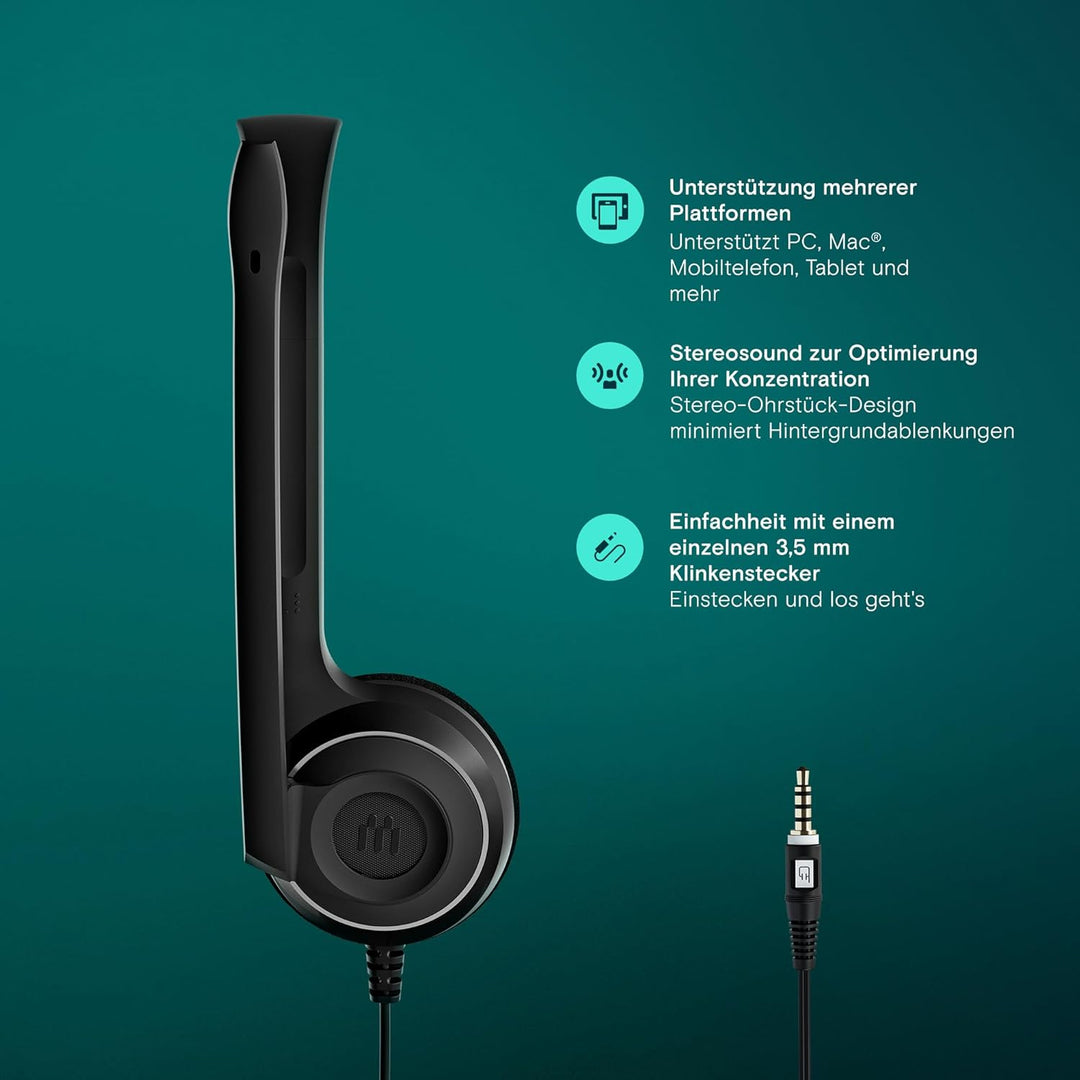 EPOS PC5 Chat Kabelgebundenes Headset für PC – Leichtes On-Ear-Headset, Mikrofon mit Geräuschunterdr