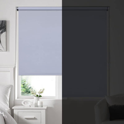 Eurohome Verdunkelungsrollo Thermo Rollo 100x130cm (Stoffbreite 96 cm) Hellgrau Klemmfix ohne Bohren