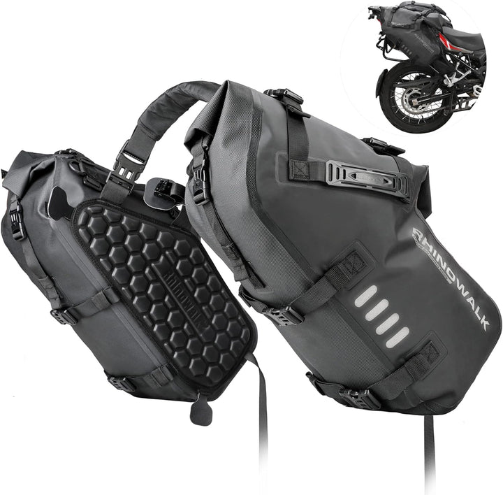 Rhinowalk Motorrad Satteltasche 28L (14L*2) Wasserdicht Motor Seitentasche Gepäcktasche Hecktasche H